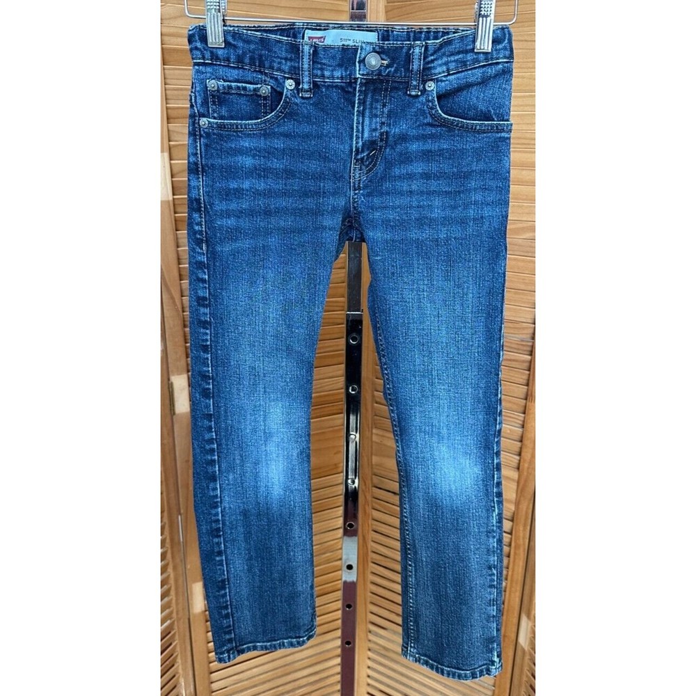 Levi's 511 Boys Slim Fit Adjustable Waist Blue Jeans Size 10 Reg